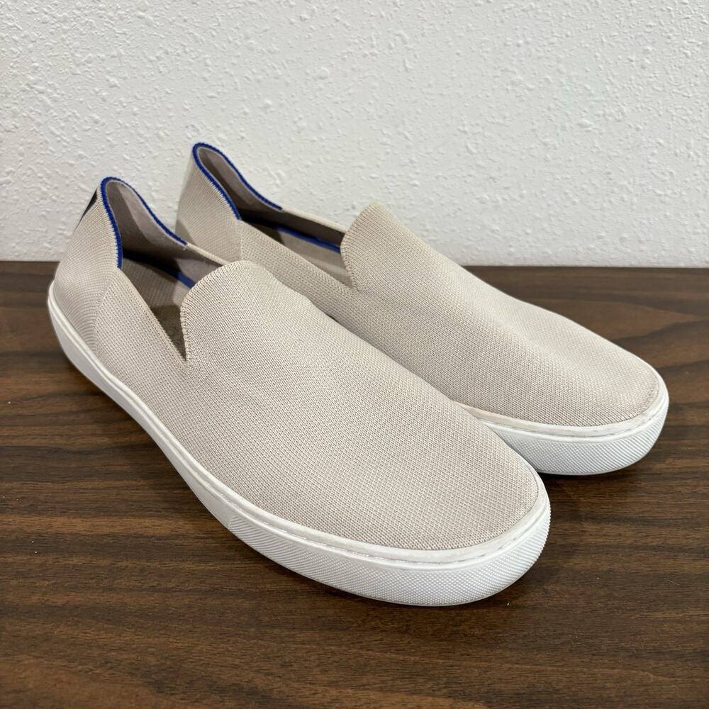 Rothy's The Original Slip On Sneakers Sand White Size 11 Cream Beige Loafers